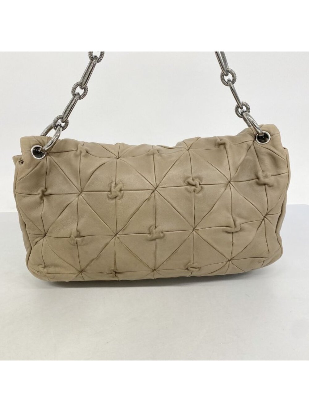 Chanel Shoulder Bag Accordion Flap Lambskin Brown Silver - Picture 10 of 11